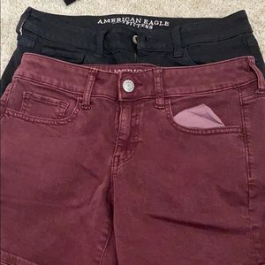 American eagle black and burgundy jeanshort bundle